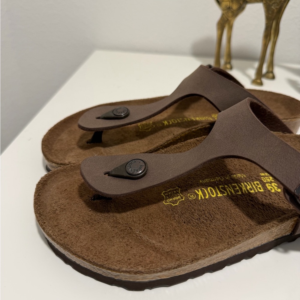 NEW RARE Vintage Birkenstock Gizeh brown Thong Sandals with Buckle Strap size 39 - Picture 2 of 6